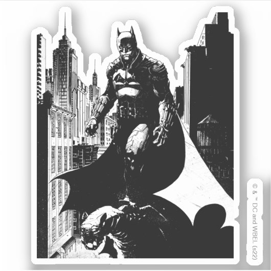 Batman Comic Book Illustration Sticker (Voorkant)