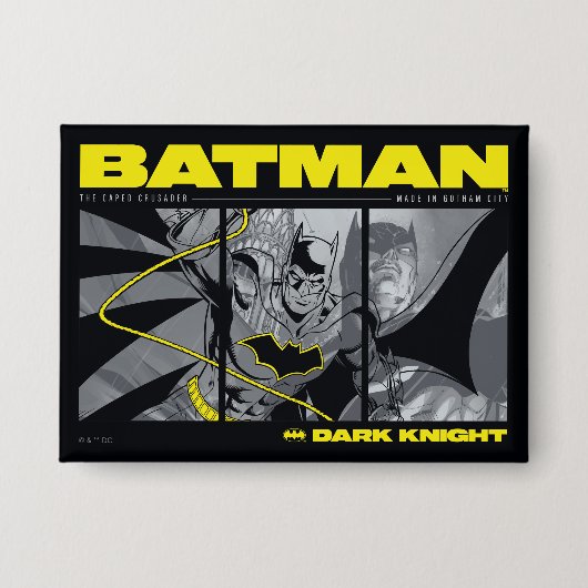 Batman Comic Tri-Panel Graphic Button (Voorkant)