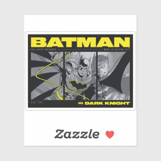 Batman Comic Tri-Panel Graphic Sticker (Vel)