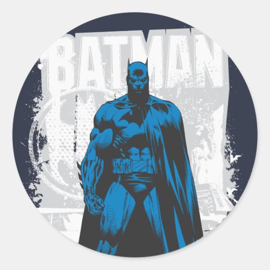 Batman Comic -  volledig Uitzicht Ronde Sticker (Voorkant)
