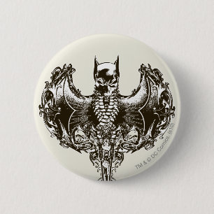 Batman Cowl en Skull Crest Ronde Button 5,7 Cm