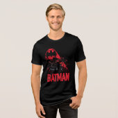 Batman Crimson Bat Signal Tri-Blend Shirt (Voorkant volledig)