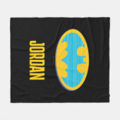 Batman | Cyaan Stripesymbool Fleece Deken (Voorkant (Horizontaal))