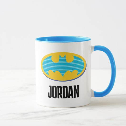 Batman | Cyaan Stripesymbool Mok (Rechts)
