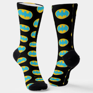 Batman   Cyaan Stripesymbool Sokken