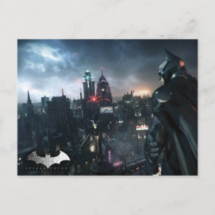 Batman die over de stad kijkt briefkaart