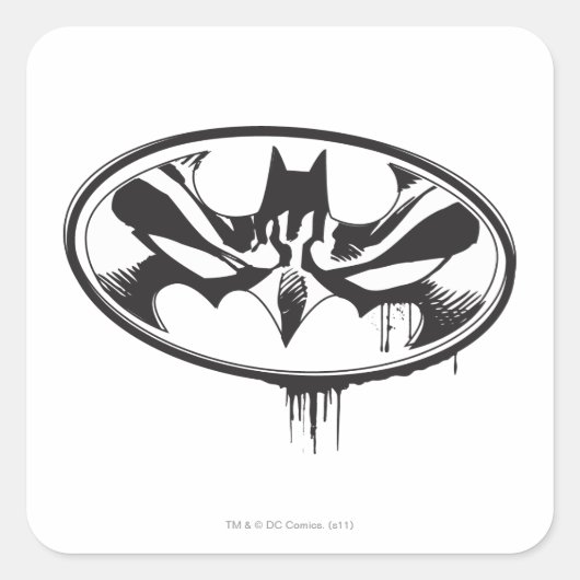 Batman Drip Logo Vierkante Sticker (Voorkant)