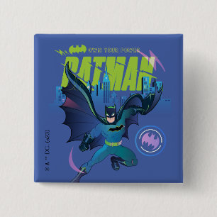Batman "Eigen kracht" City Grafisch Vierkante Button 5,1 Cm