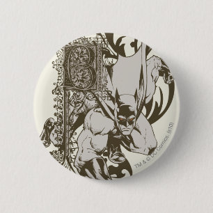 Batman en gedecormeerde letter B Ronde Button 5,7 Cm