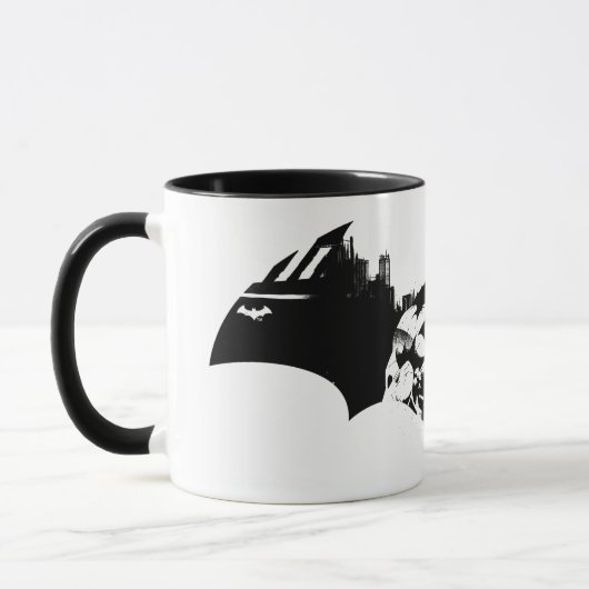 Batman en Gotham Silhouette Bat Logo Mok (Links)