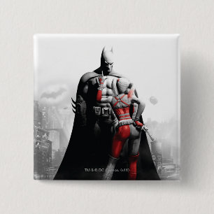 Batman en Harley Vierkante Button 5,1 Cm