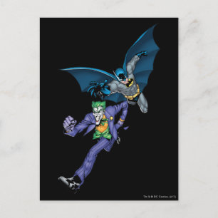 Batman en Joker met pistool Briefkaart