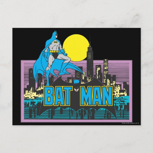 Batman en letters briefkaart (Voorkant)