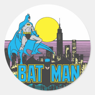 Batman en letters ronde sticker