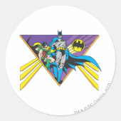 Batman en Robin 2 Ronde Sticker (Voorkant)