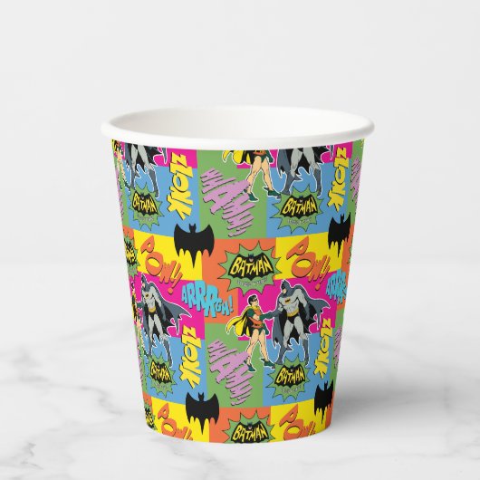 Batman en Robin | Action Handshake Pattern Papieren Bekers (Voorkant)
