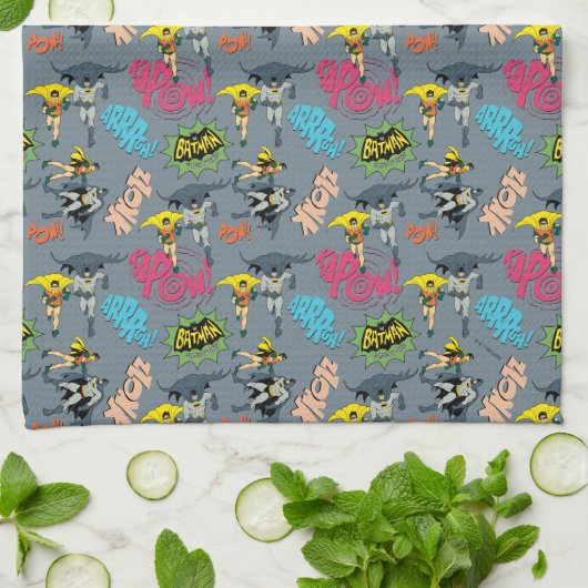 Batman en Robin Action Pattern Theedoek (Gevouwen)