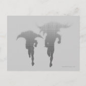 Batman en Robin Halftone gradiënt Briefkaart (Voorkant)
