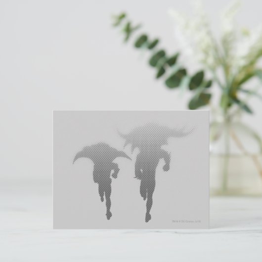 Batman en Robin Halftone gradiënt Briefkaart (Staand voorkant)
