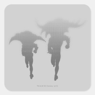 Batman en Robin Halftone gradiënt Vierkante Sticker