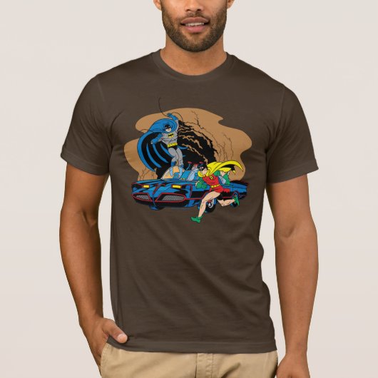 Batman en Robin in Batcave T-shirt (Voorkant)