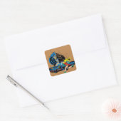 Batman en Robin in Batcave Vierkante Sticker (Envelop)