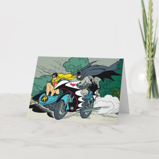 Batman en Robin in Batcycle Kaart (Voorkant)