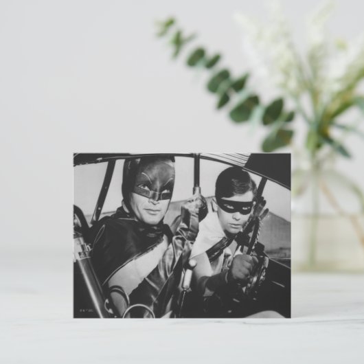 Batman en Robin In Batmobile Briefkaart (Staand voorkant)