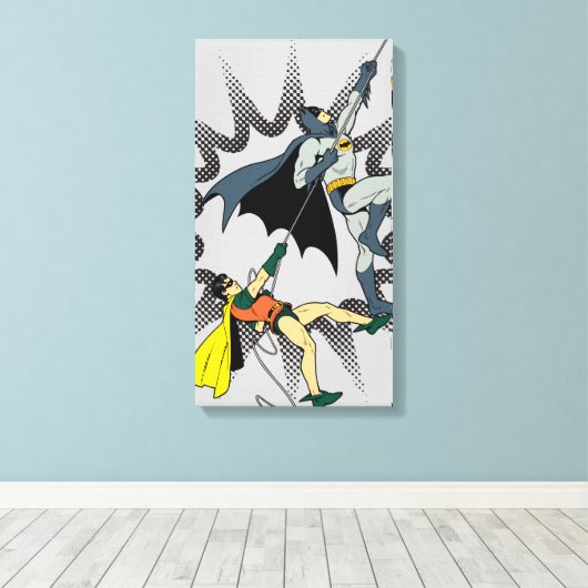 Batman en Robin Klim Canvas Afdruk (Insitu (Houten vloer))