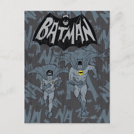 Batman en Robin met Logo-depressie Briefkaart (Voorkant)