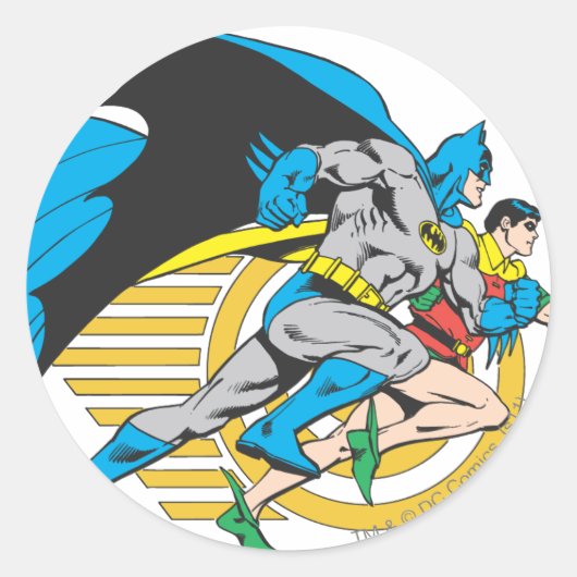 Batman- en Robin-profiel Ronde Sticker (Voorkant)
