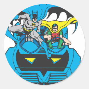 Batman en Robin Ride Batmobile Ronde Sticker