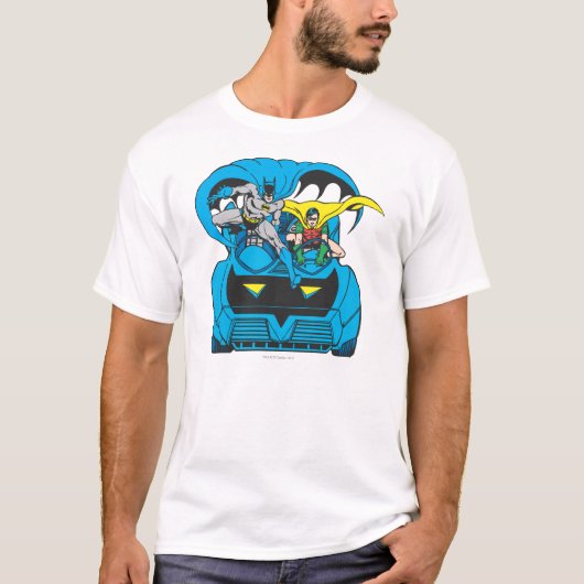 Batman en Robin Ride Batmobile T-shirt (Voorkant)