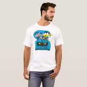 Batman en Robin Ride Batmobile T-shirt (Voorkant volledig)