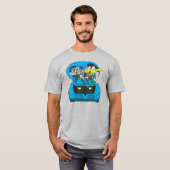 Batman en Robin Ride Batmobile T-shirt (Voorkant volledig)