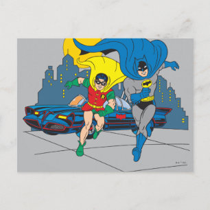 Batman en Robin Running Briefkaart