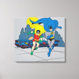 Batman en Robin Running Canvas Afdruk