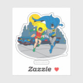 Batman en Robin Running Sticker (Vel)