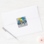 Batman en Robin Running Vierkante Sticker (Envelop)