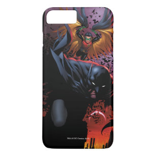 Batman en Robin vliegen over Gotham iPhone 8 Plus / 7 Plus Hoesje
