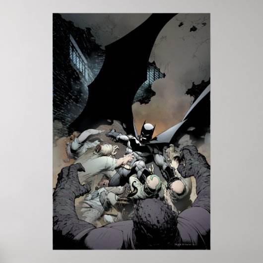Batman Fighting Arch Enemies Poster (Voorkant)