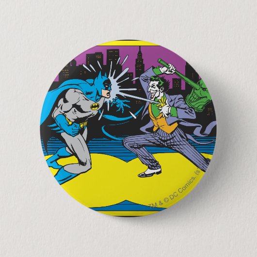 Batman Fights Joker Ronde Button 5,7 Cm (Voorkant)