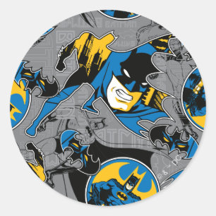 Batman Full Throttle Toss Patroon Ronde Sticker