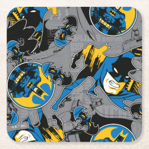 Batman Full Throttle Toss Patroon Vierkante Kartonnen Onderzetter