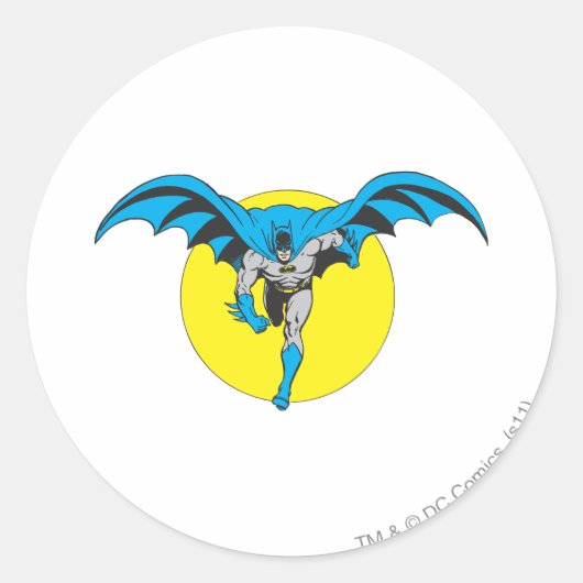 Batman gaat vooruit ronde sticker (Voorkant)