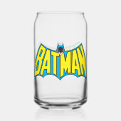 Batman |  Geel Blauwe Logo Blikvorm Glas (Voorkant)