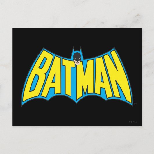 Batman |  Geel Blauwe Logo Briefkaart (Voorkant)