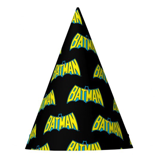 Batman |  Geel Blauwe Logo Feesthoedjes (Voorkant)
