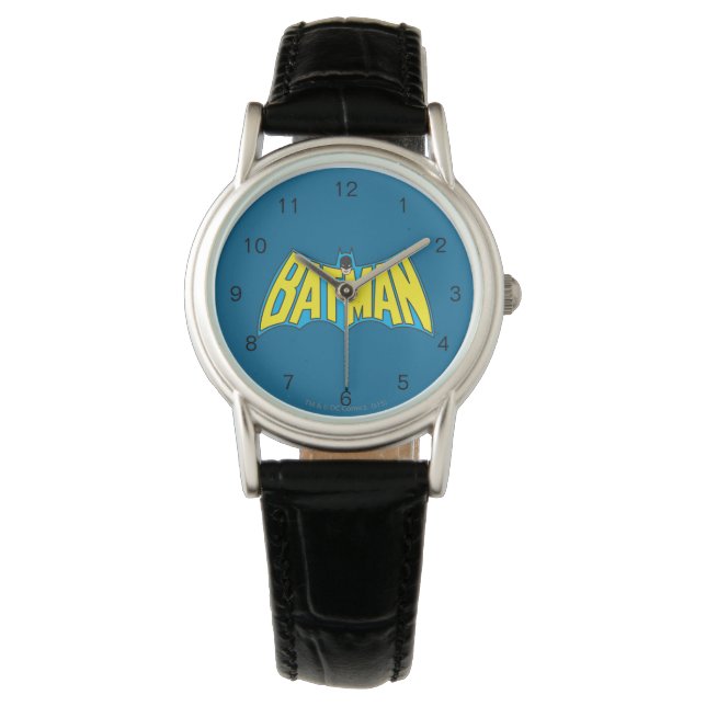 Batman |  Geel Blauwe Logo Horloge (Voorkant)