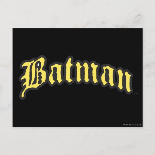 Batman | Gele zwarte omtrek logo Briefkaart (Voorkant)